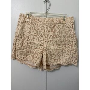 Cartonnier Lace Scalloped Shorts Sz 10 Pink Lined Cottage Core Boho Beach